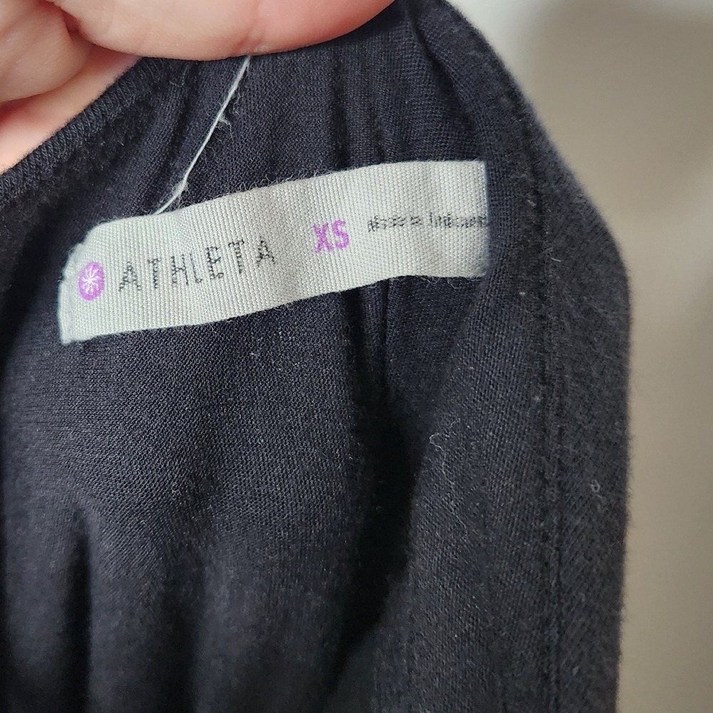 Athleta Comeback‎ Bodycon Side Ruched Tank Midi Dress Size XS Black Blue - Picture 7 of 10